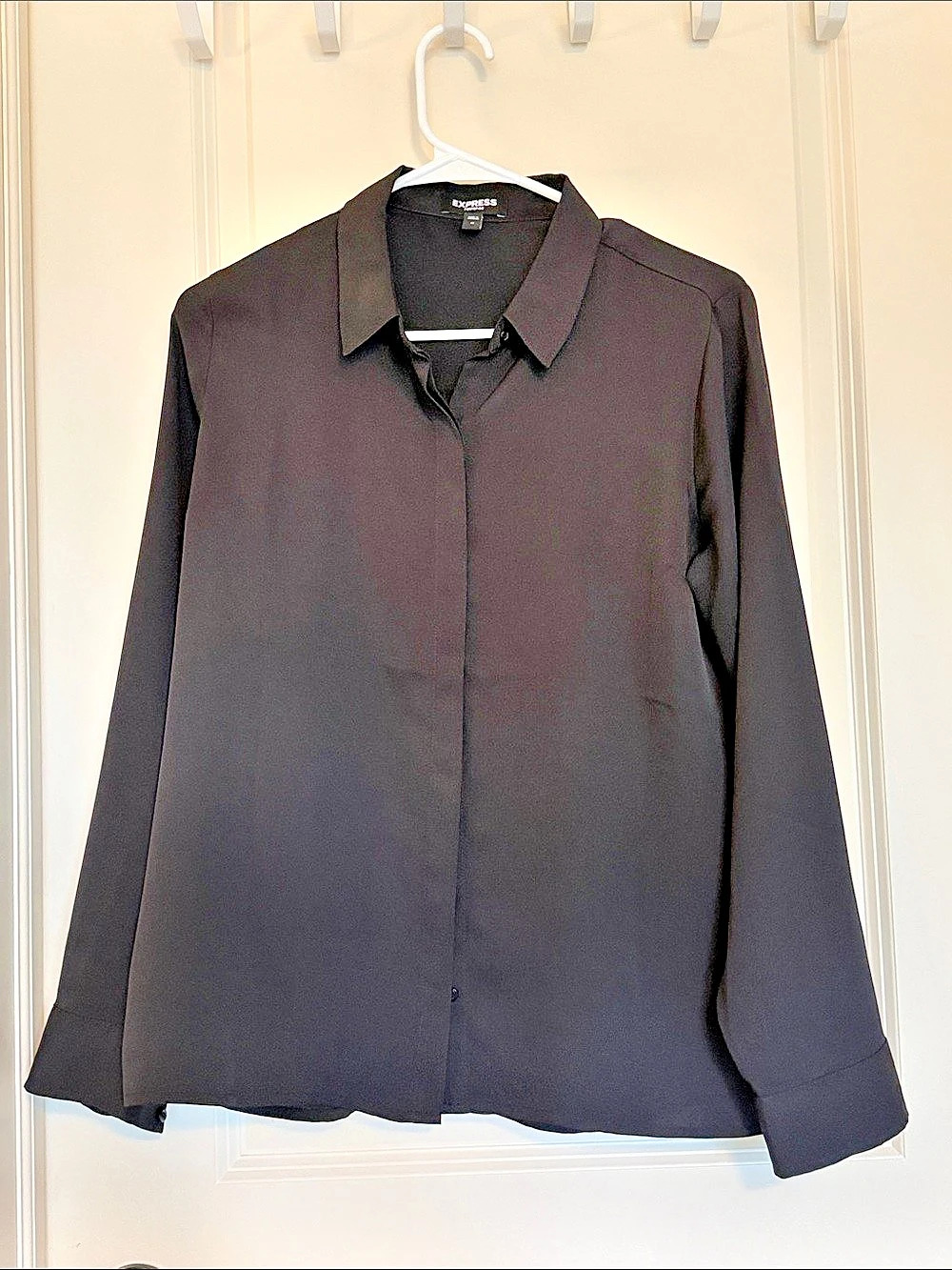 Express Portofino Shirt Button Down in Black, Medium